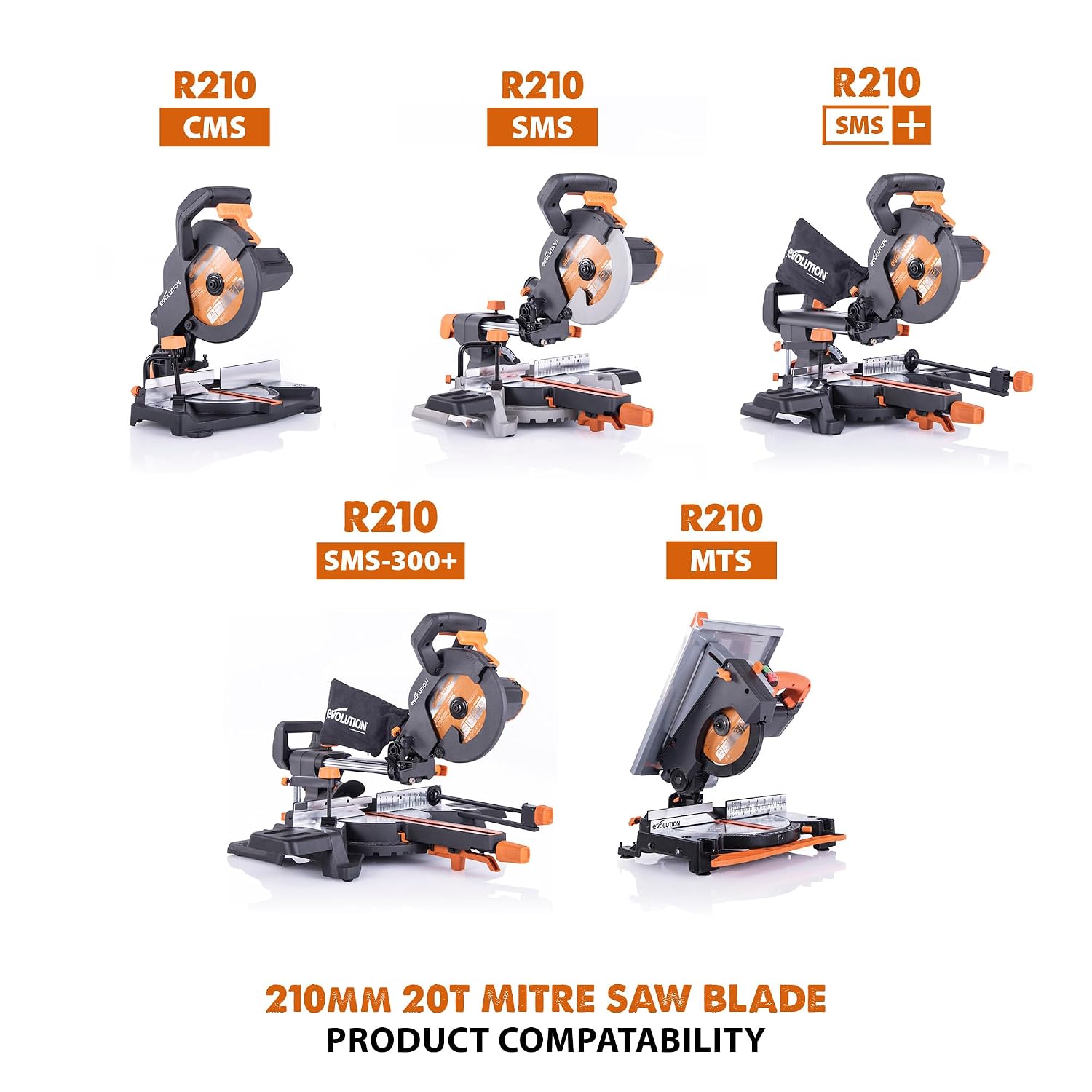 Thumbnail 5 de R210TCT-24T Evolution Power Tools: 210 mm Multimaterial-Sägeblatt für Kreissäge und Kappsäge