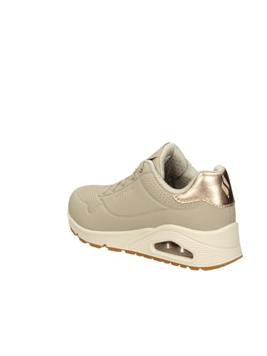Detalle de Skechers Uno Golden Air para Mujer - Zapatillas con Skech-Air y ajuste de cuña (Taupe Durabuck/Silver Trim) 39 EU