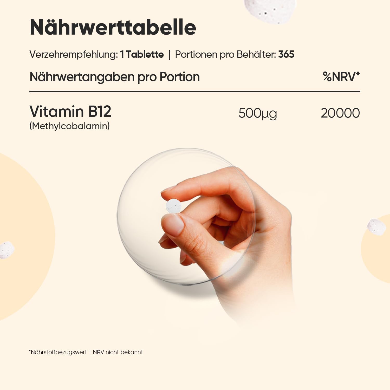 Thumbnail 2 de Vitamin B12 500 mcg pro Tablette – 365 vegane Tabletten mit reinem Methylcobalamin (Vitamin B12) von WeightWorld