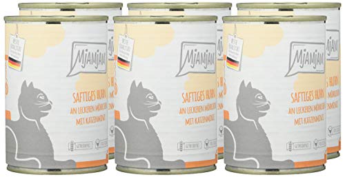 Detalle de MjAMjAM Premium Nassfutter für Katzen – saftiges Huhn mit Möhrchen, getreidefrei, 6 x 400 g