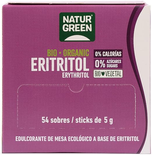 NaturGreen Eritritol Sticks BIO 🌱 Edulcorante Natural 54 sobres