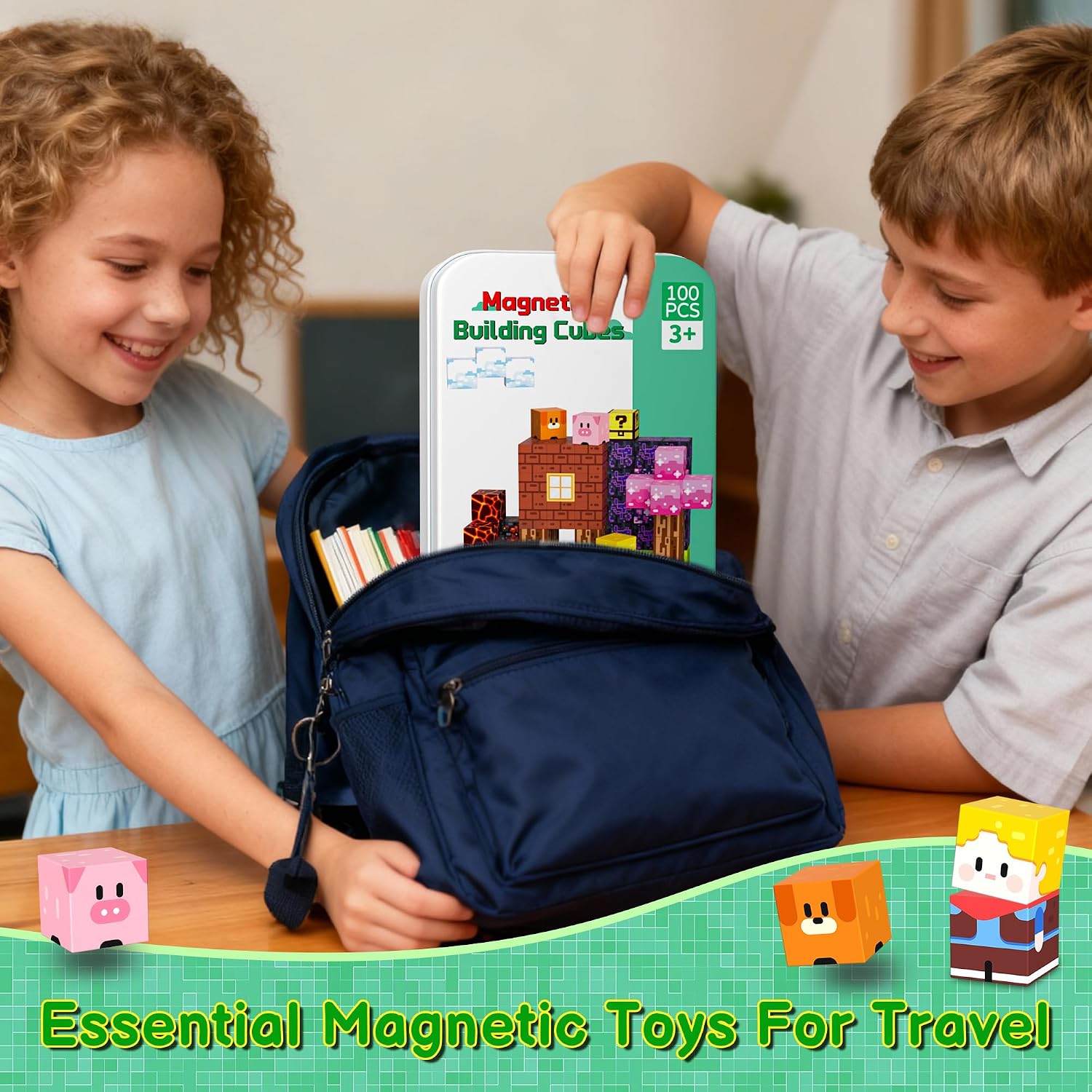 Detalle 2 de iLacven Magnetic Blocks 100 pcs Travel đź§©