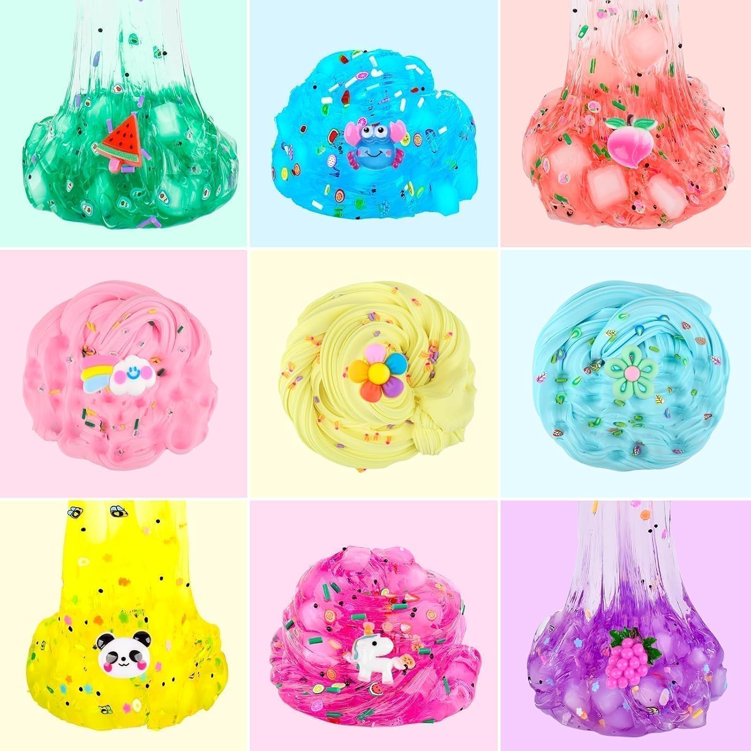 Detalle de 12 Pack Slime Kit 8 Clear & 4 Fluffy Slimes