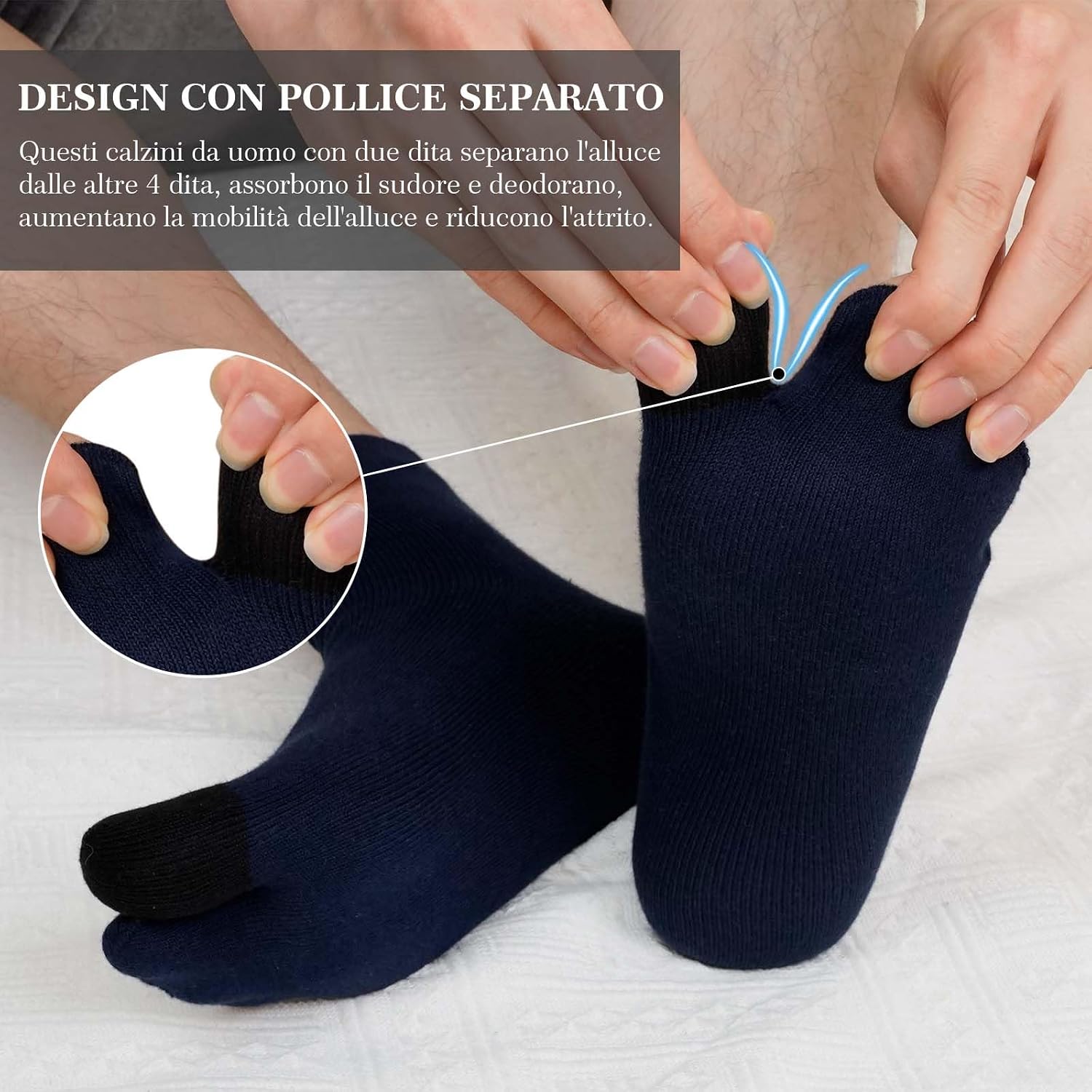 Thumbnail 5 de PUTUO Calzini Giapponesi 2 dita 5 paia
