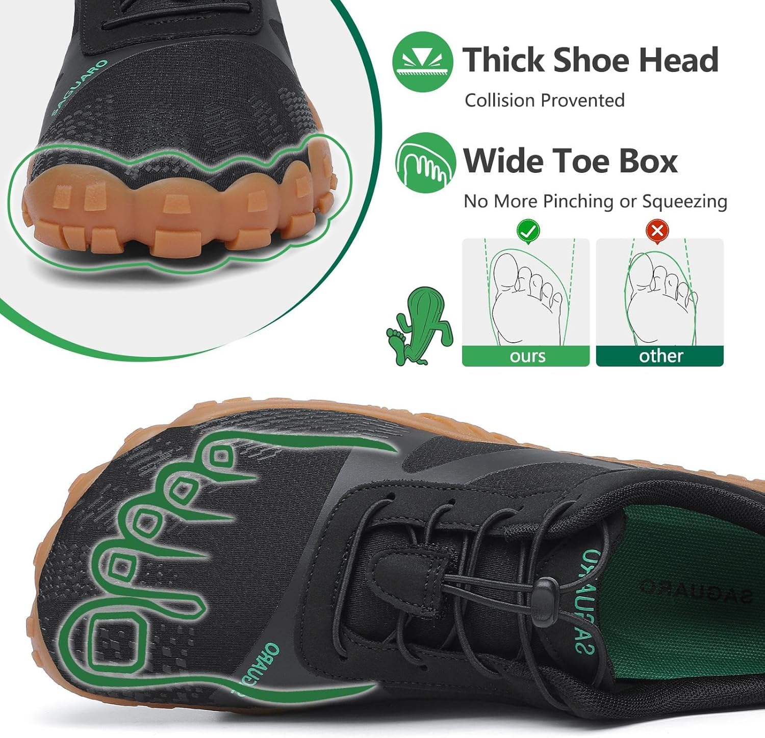 Thumbnail 2 de SAGUARO Chaussures de Trail Homme Femme – barefoot de fitness polyvalentes