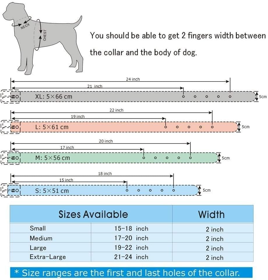 Thumbnail 1 de haoyueer Sharp Spiked Studded Dog Collar (2 Inch) – red synthetic leather collar for medium & large dogs