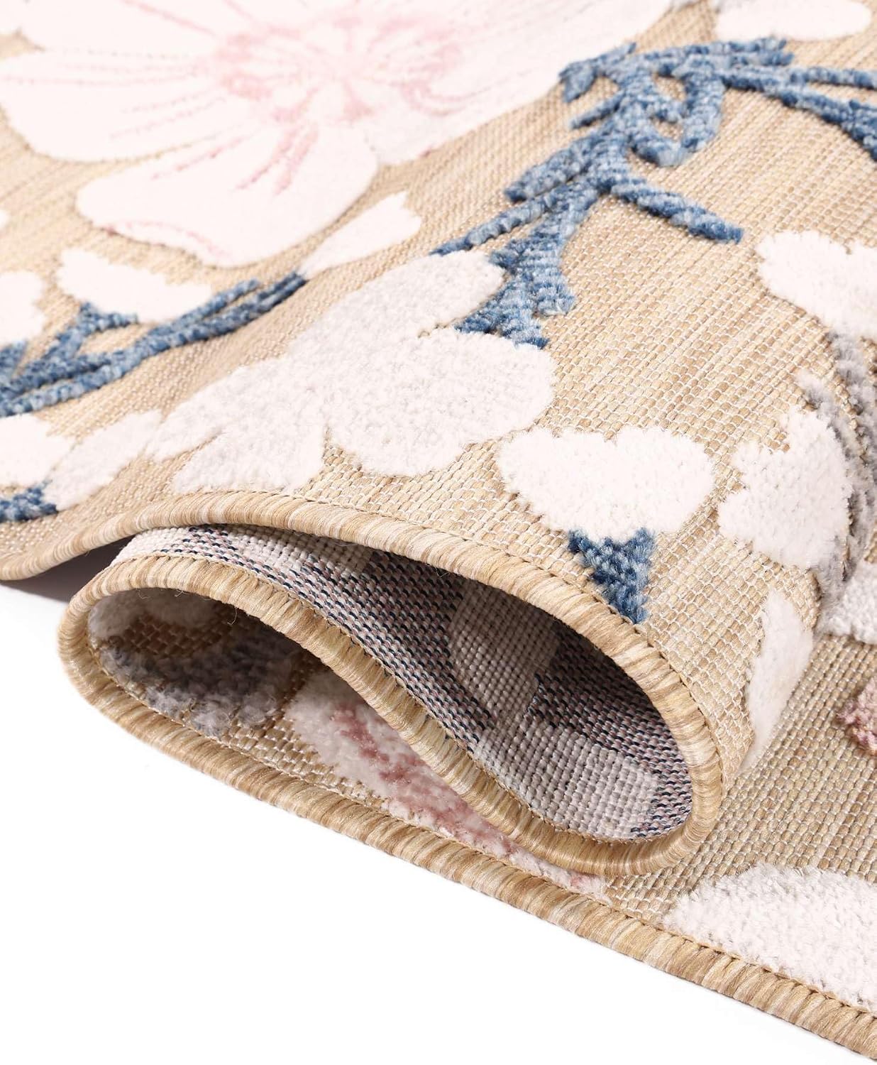 Detalle de RugVista Cherri tapijt 140 x 200 cm voor binnen en buiten, uv-bestendig