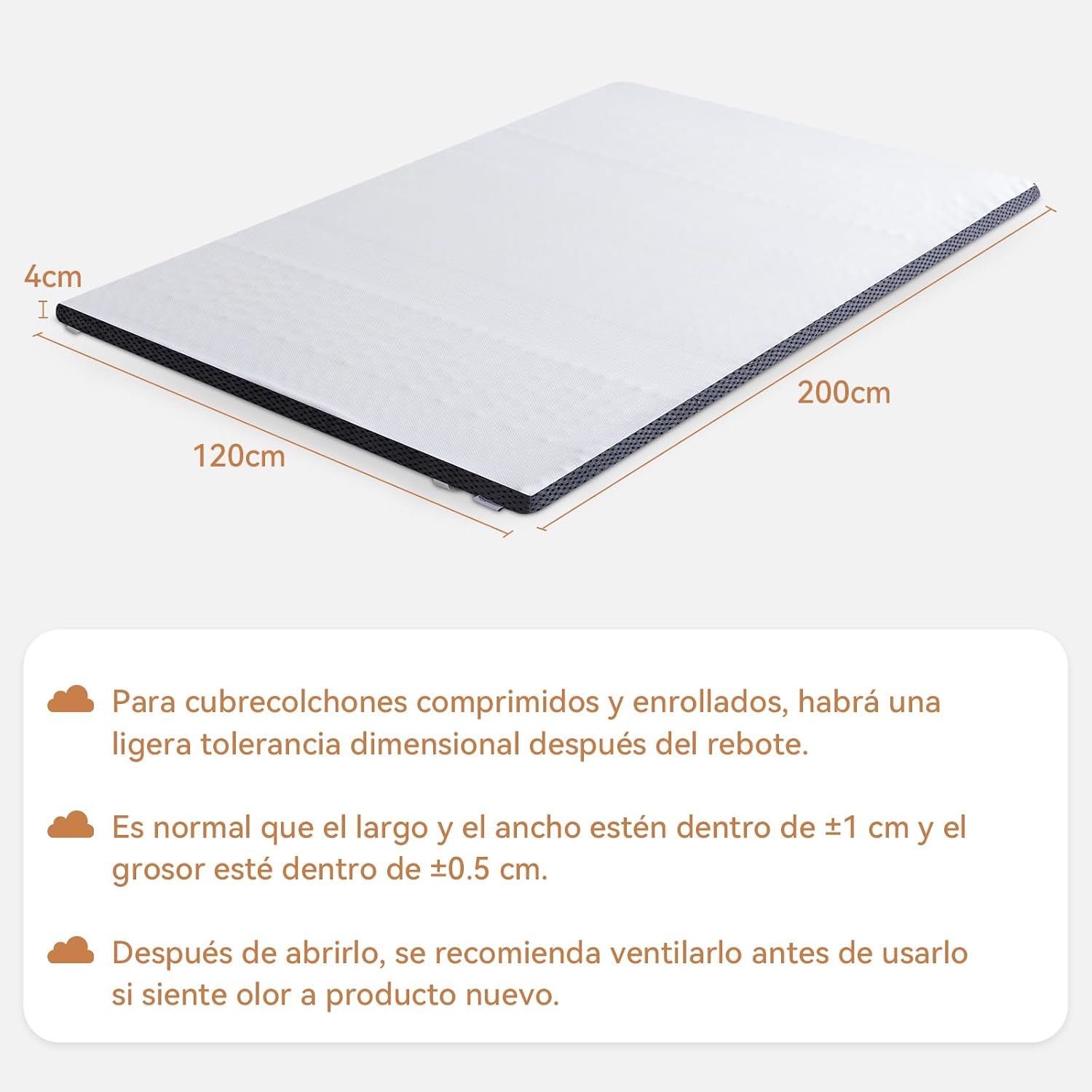 Thumbnail 9 de Amazon Basics Colchón Viscoelástico Topper 120x200cm