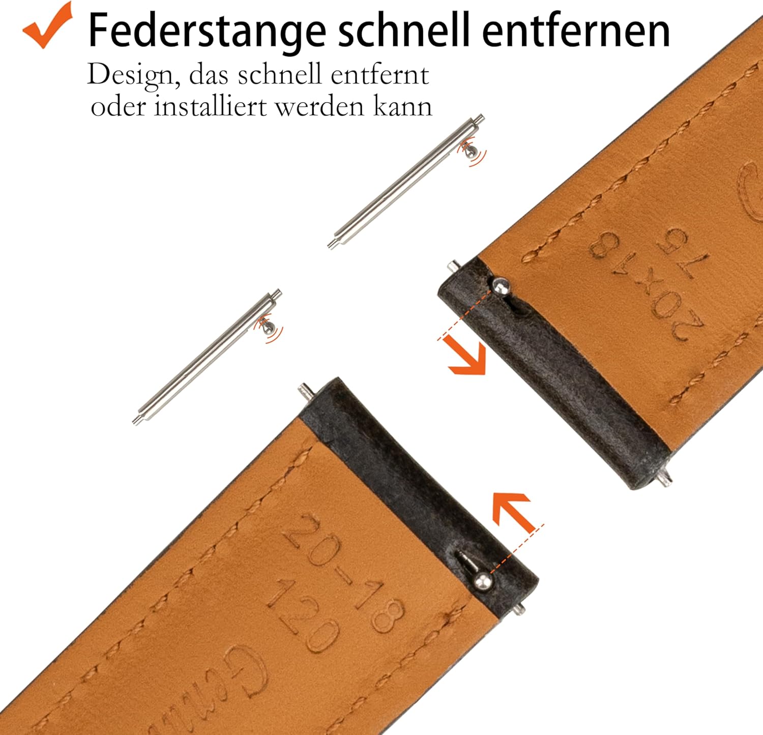 Thumbnail 6 de Gomvadr Quick Release Lederarmband 16–24 mm
