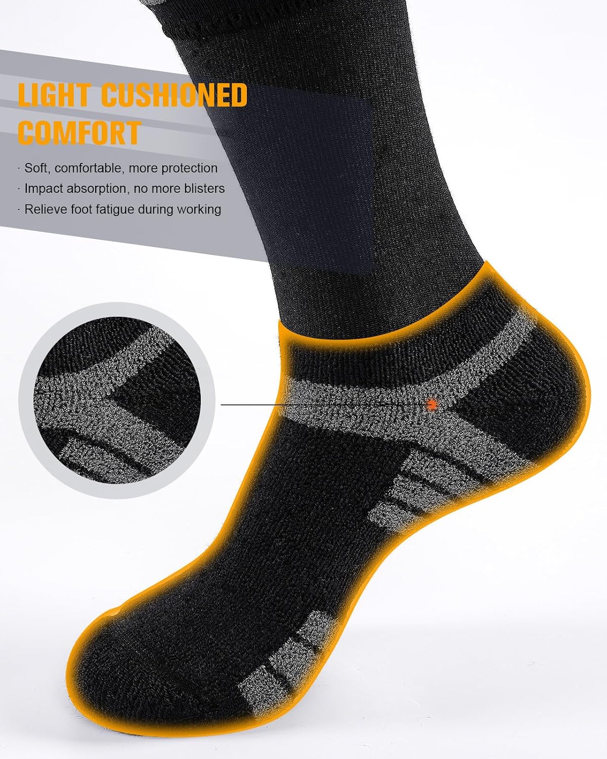 Detalle de Niorasen Men's Crew Socks 78.6% Cotton