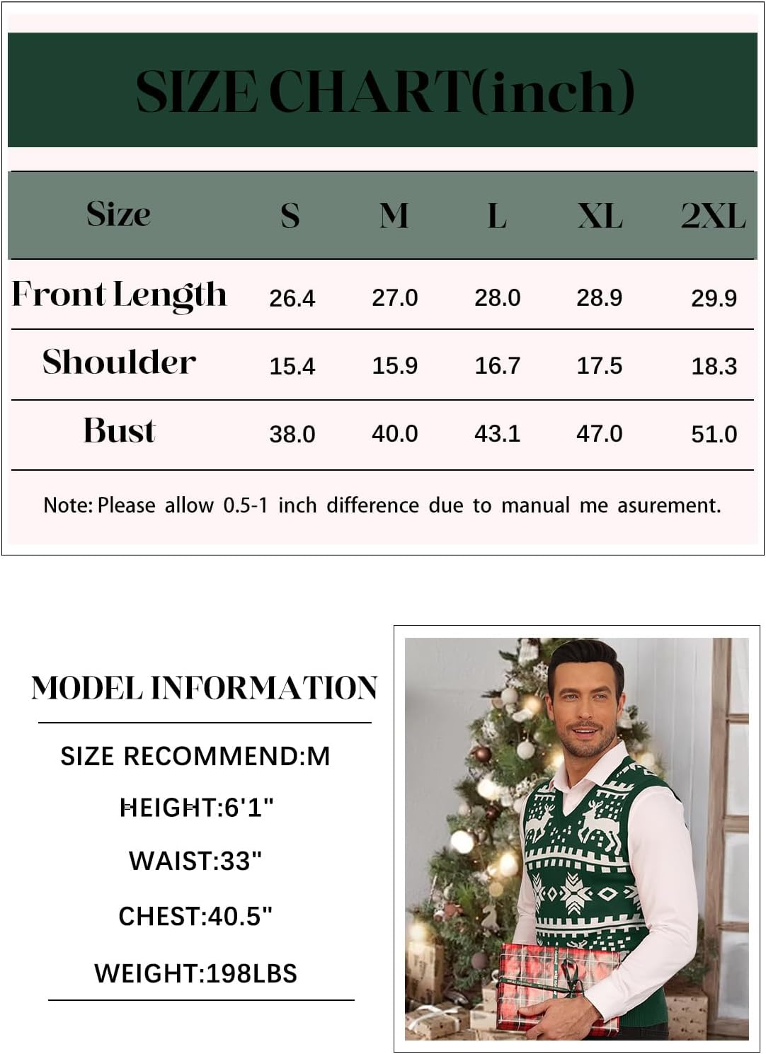 Thumbnail 6 de KUYIGO men’s sleeveless V-neck knitted sweater vest waistcoat