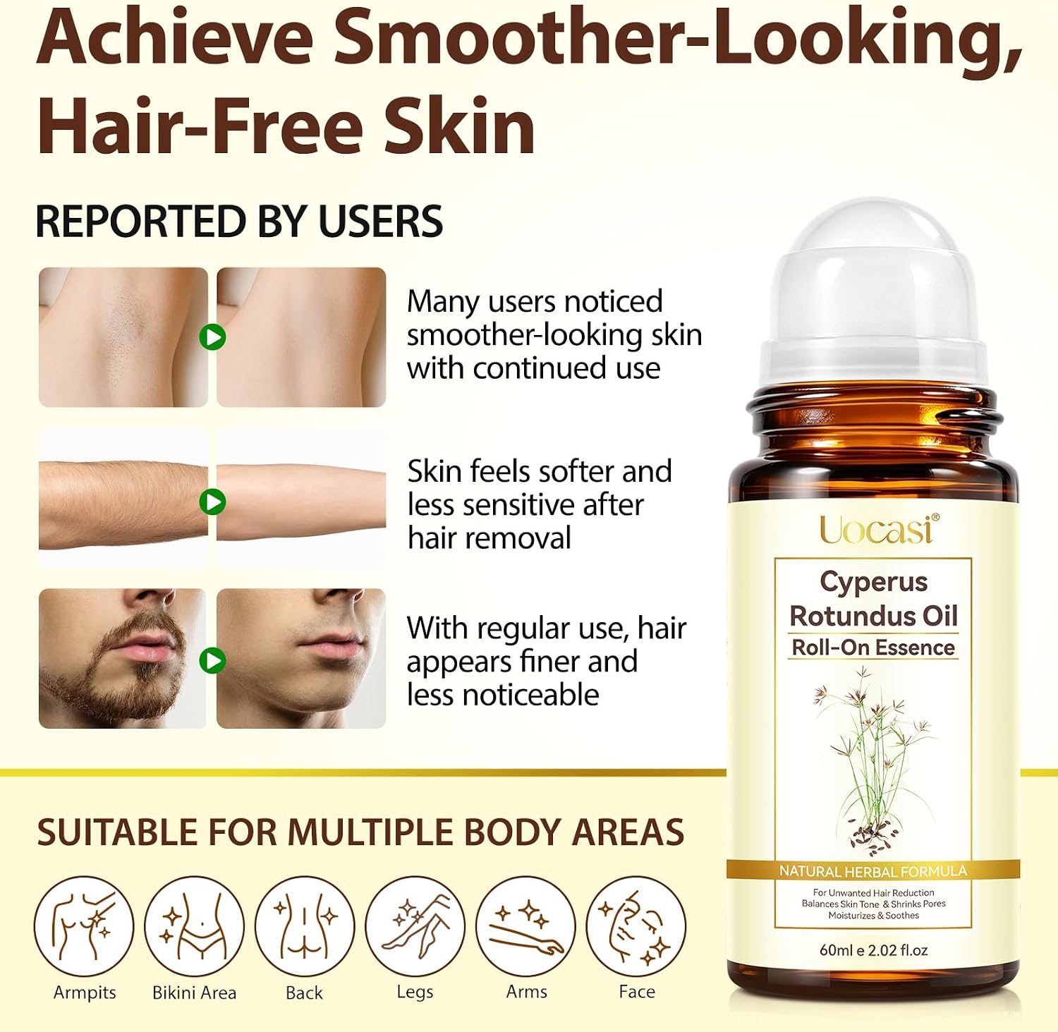 Detalle 1 de Uocasi Cyperus Rotundus Oil Roller Ball 2.02 Fl Oz