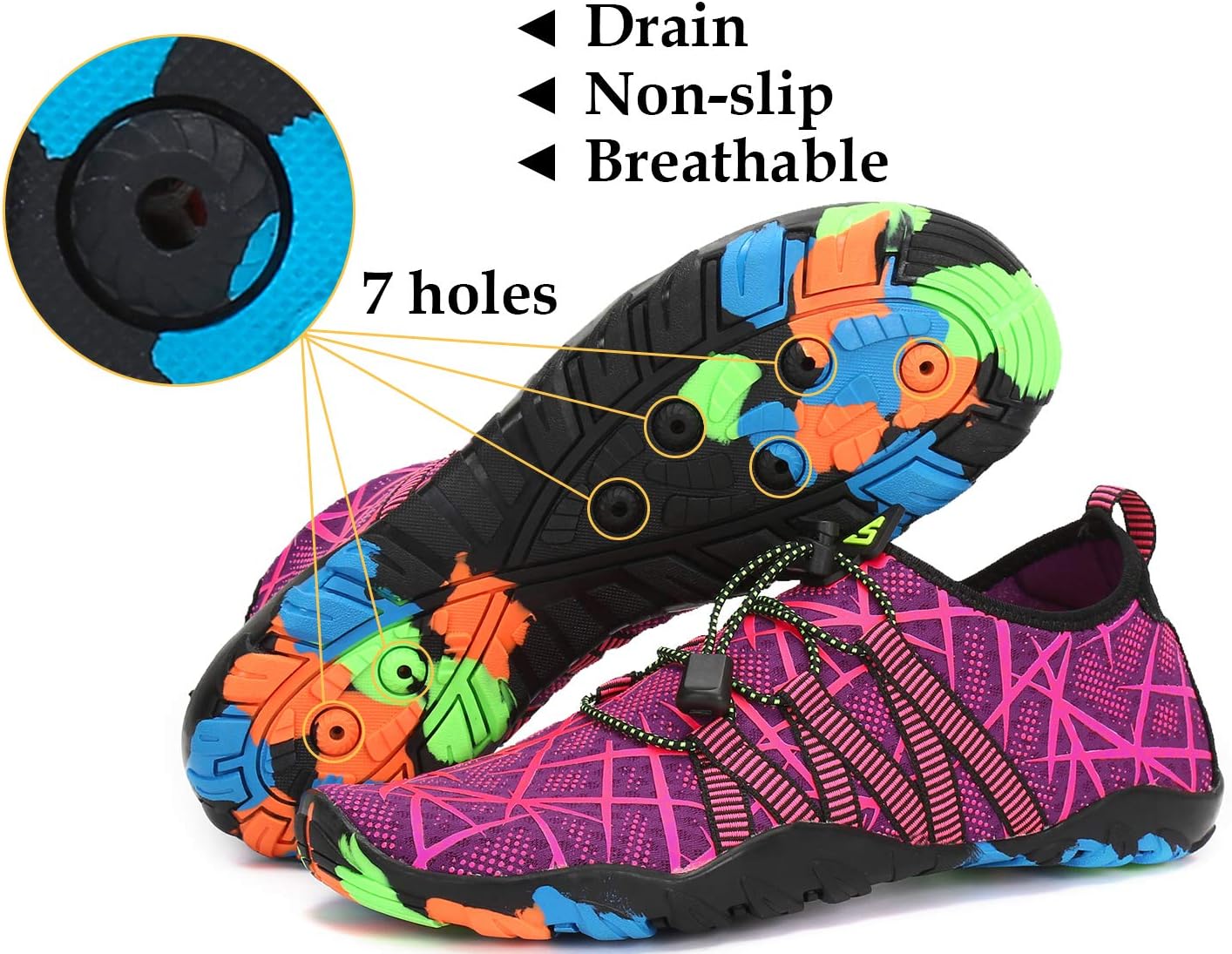 Thumbnail 5 de SAGUARO Badeschuhe für Herren/Damen – 7/9 Drainagelöcher, Schnelltrocknend, Gr. 35–48