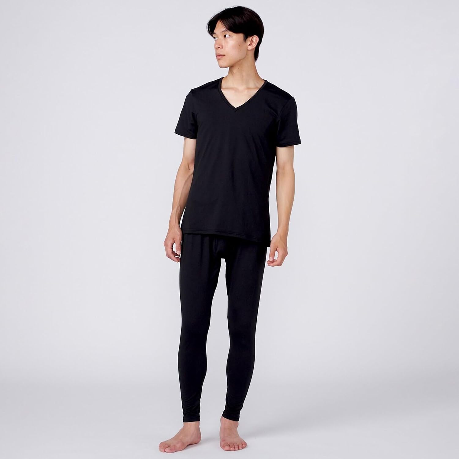 Detalle de MIZUNO Simpleis C2JADS63 メンズ Vネック半袖ホットインナー 抗菌防臭・高ストレッチ