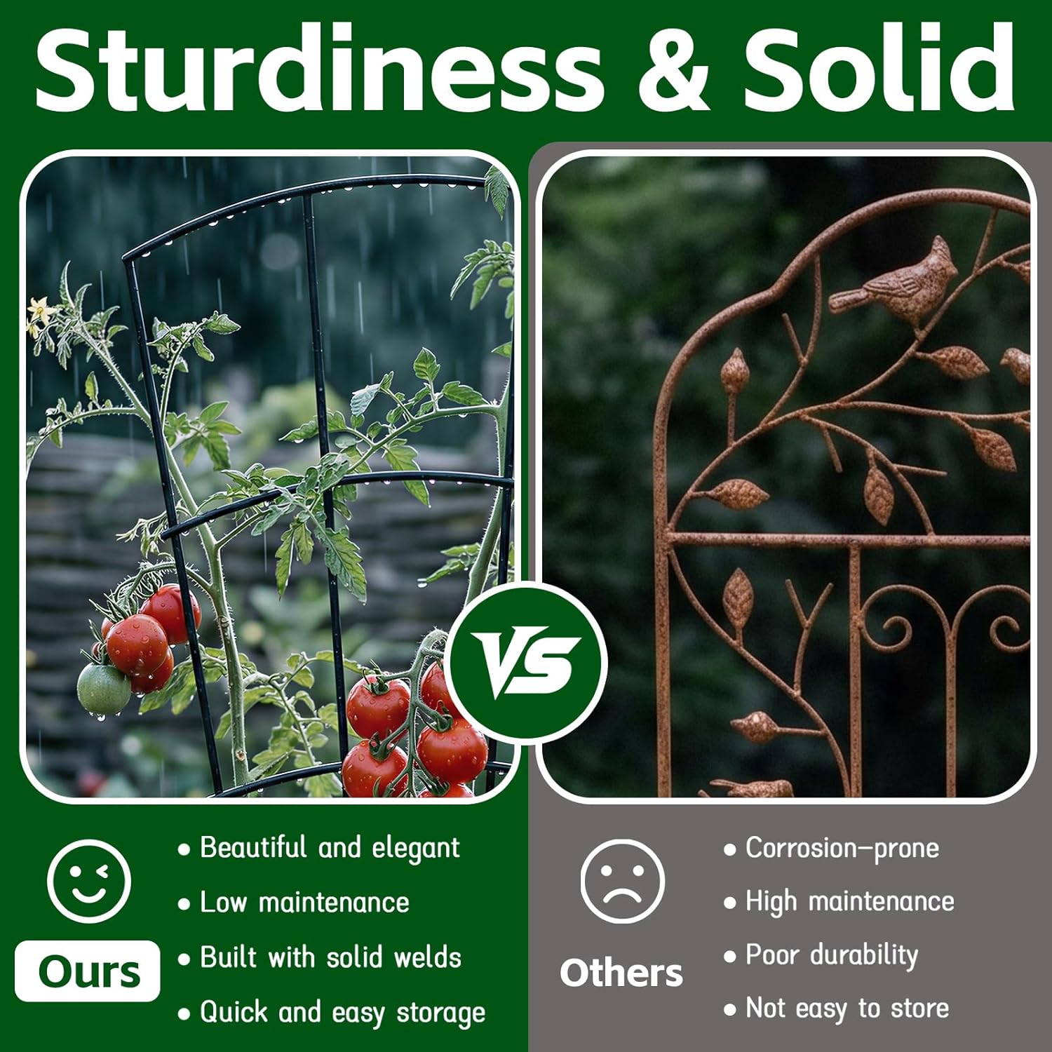 Thumbnail 6 de Thealyn 4 Pack 142cm Metal Plant Trellis – Fan-Shaped, Rustproof Support for Pots & Garden Beds