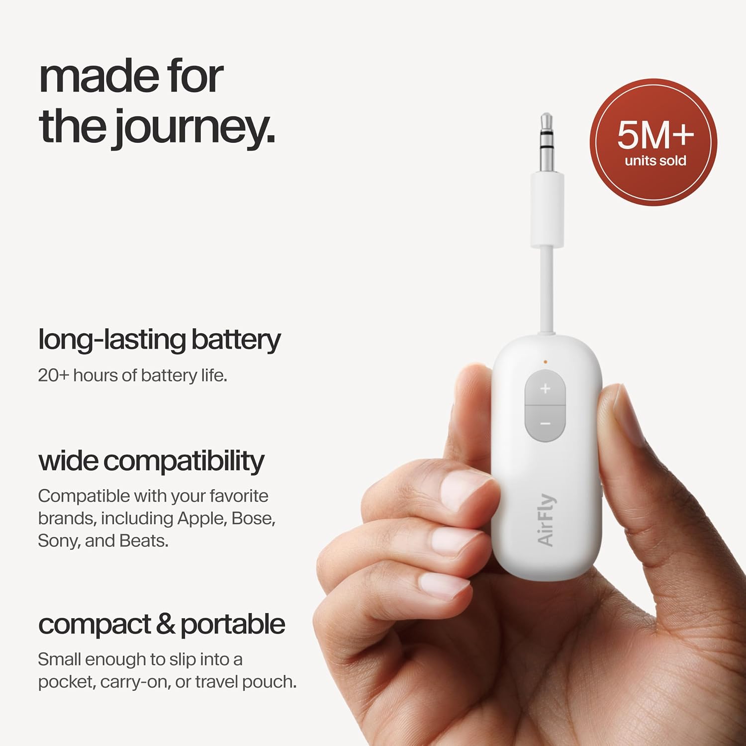 Detalle de Twelve South AirFly SE Bluetooth Wireless Transmitter/Adapter für AirPods & kabellose Kopfhörer