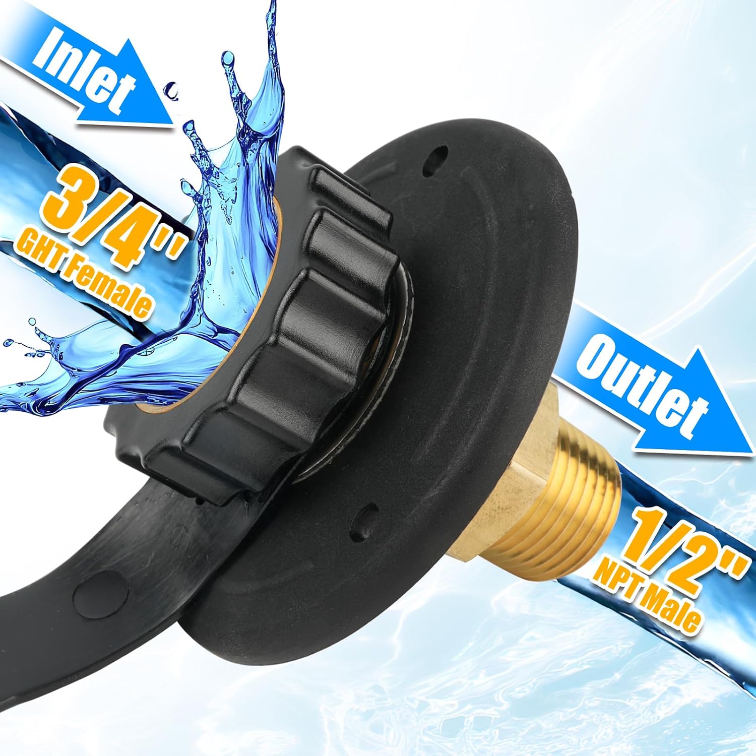 Detalle 2 de Himaweek RV Water Inlet Connection City Water Fill Flange