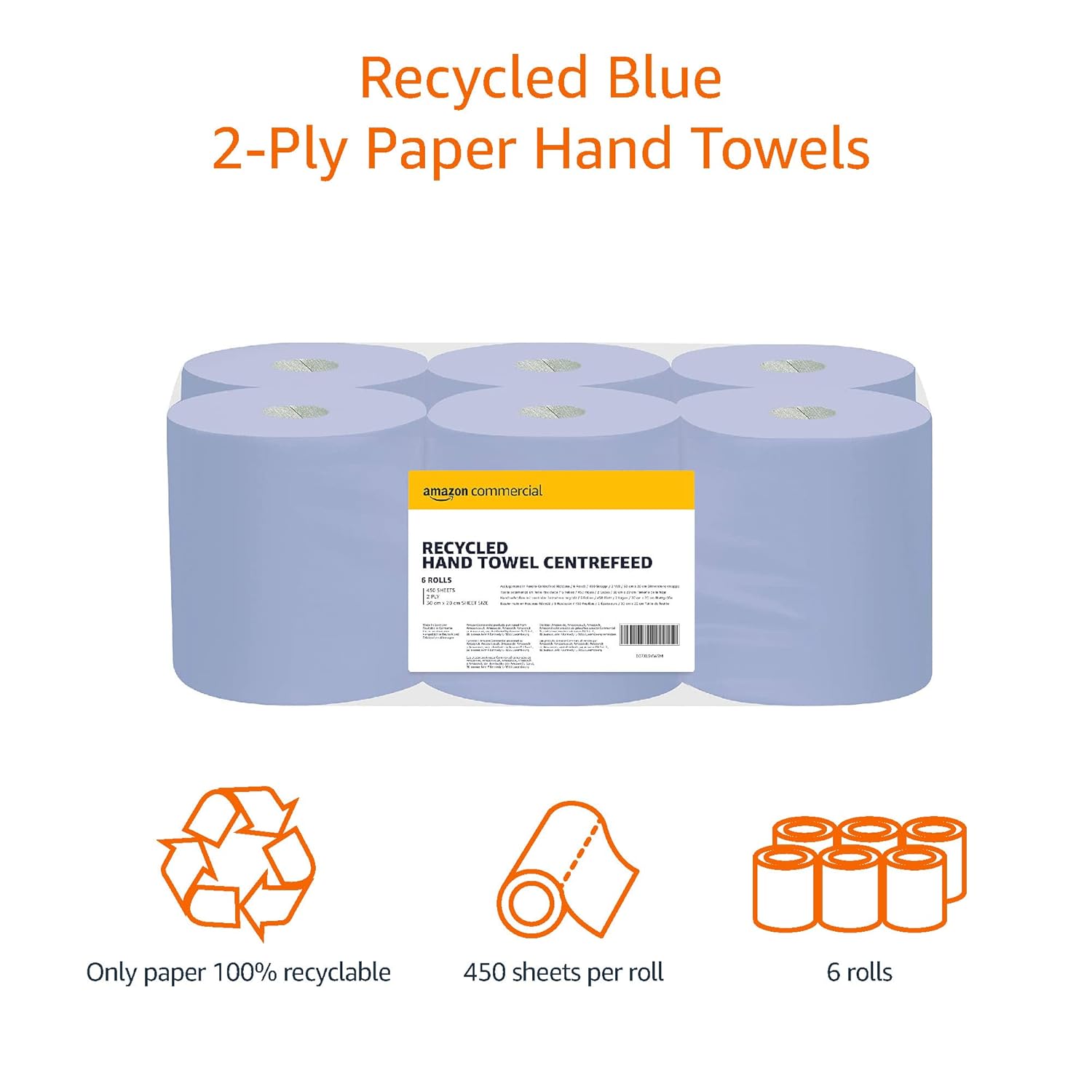 Detalle 2 de AmazonCommercial Multipurpose Wiping Paper 6 rolls 🧻