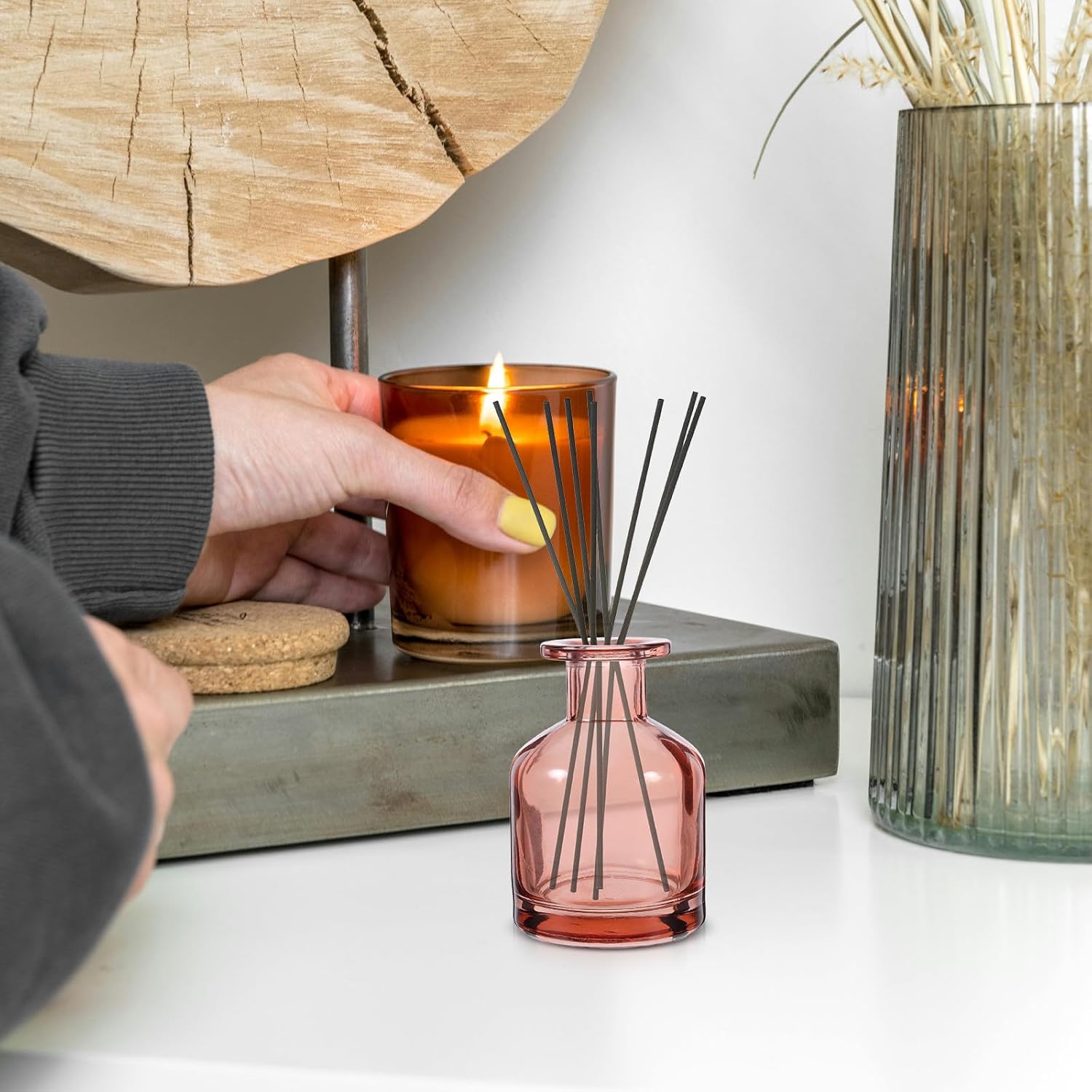 Thumbnail 5 de Artibetter 2er-Set leere Glasdiffusorflaschen (150 ml) zum Nachfüllen – DIY Duftgläser für Raumduft & Dekoration (Rosa)