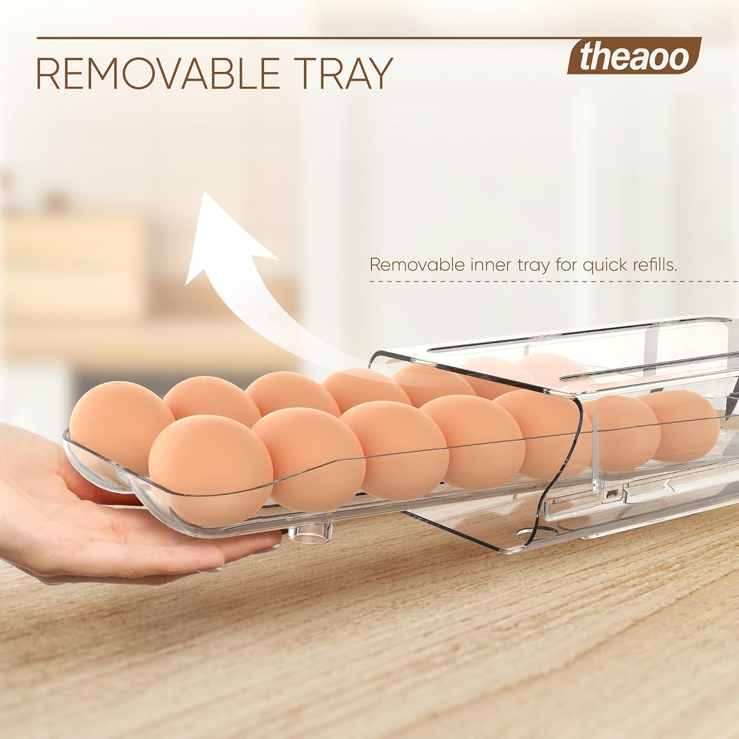 Detalle 2 de theaoo Egg Holder for Fridge — 1 Pack