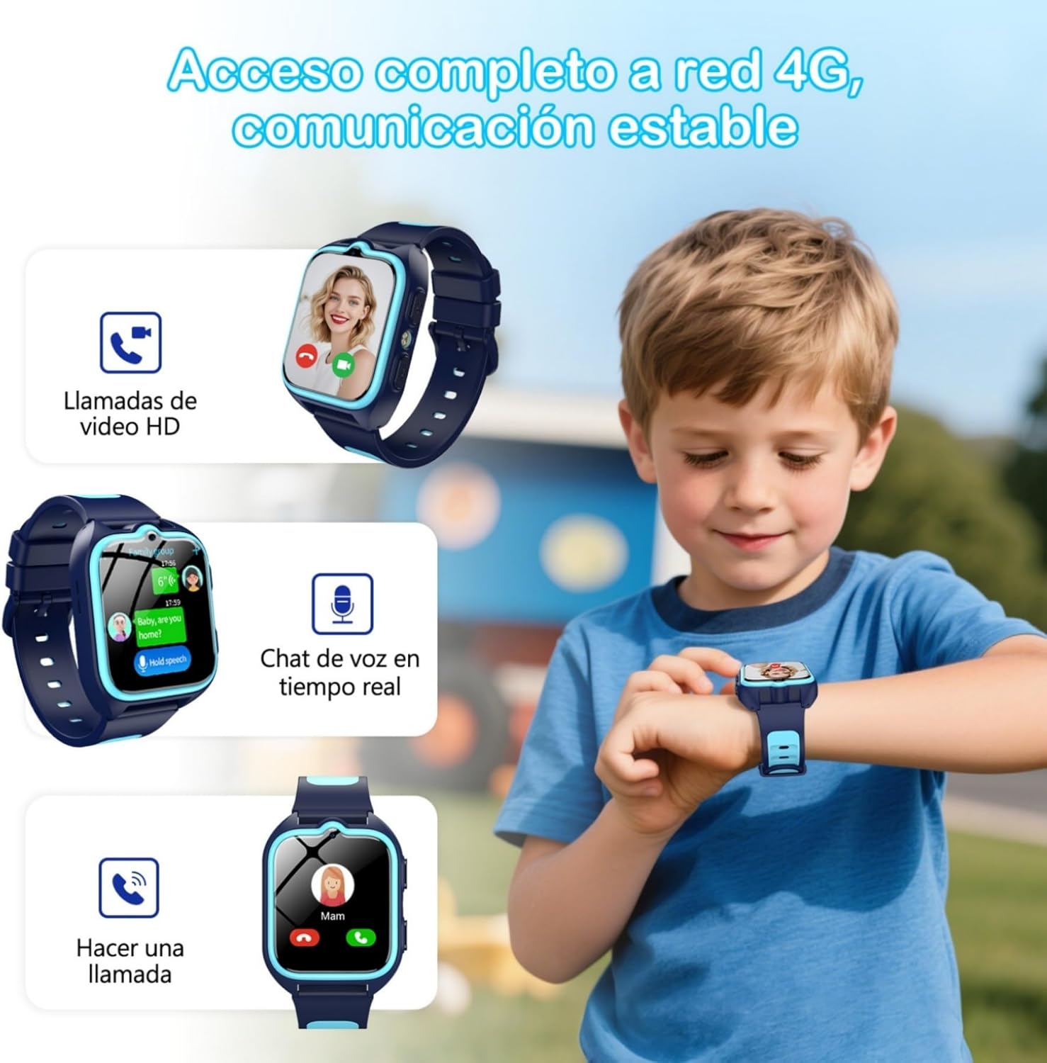 Thumbnail 2 de IOWODO 4G Reloj Inteligente Niño con GPS
