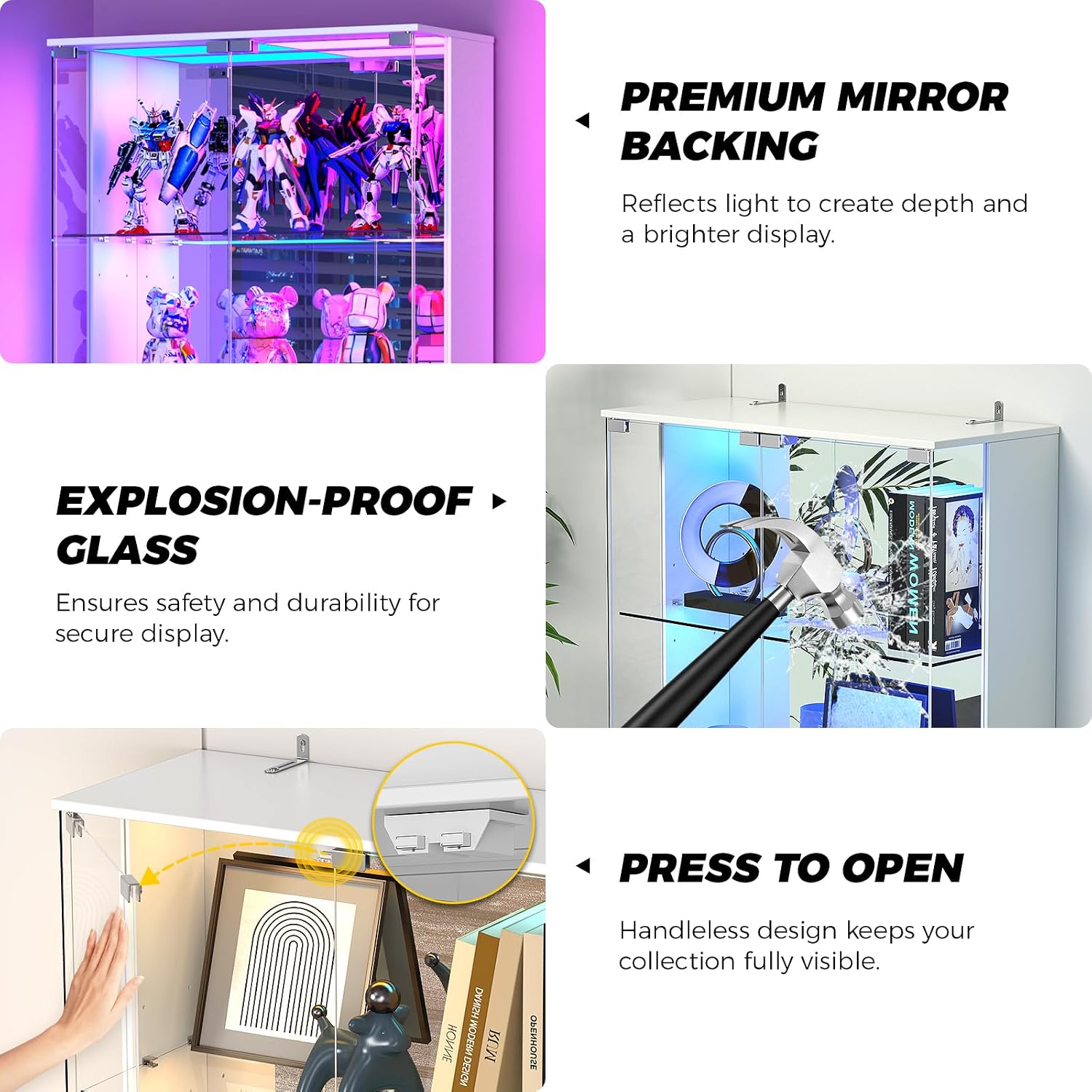 Thumbnail 6 de VersionTECH Glass Display Cabinet, 4-Tier