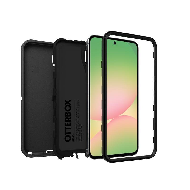 Detalle 2 de OtterBox Defender Series Cover Silicona Negra para Galaxy A56 5G — máxima protección en triple capa