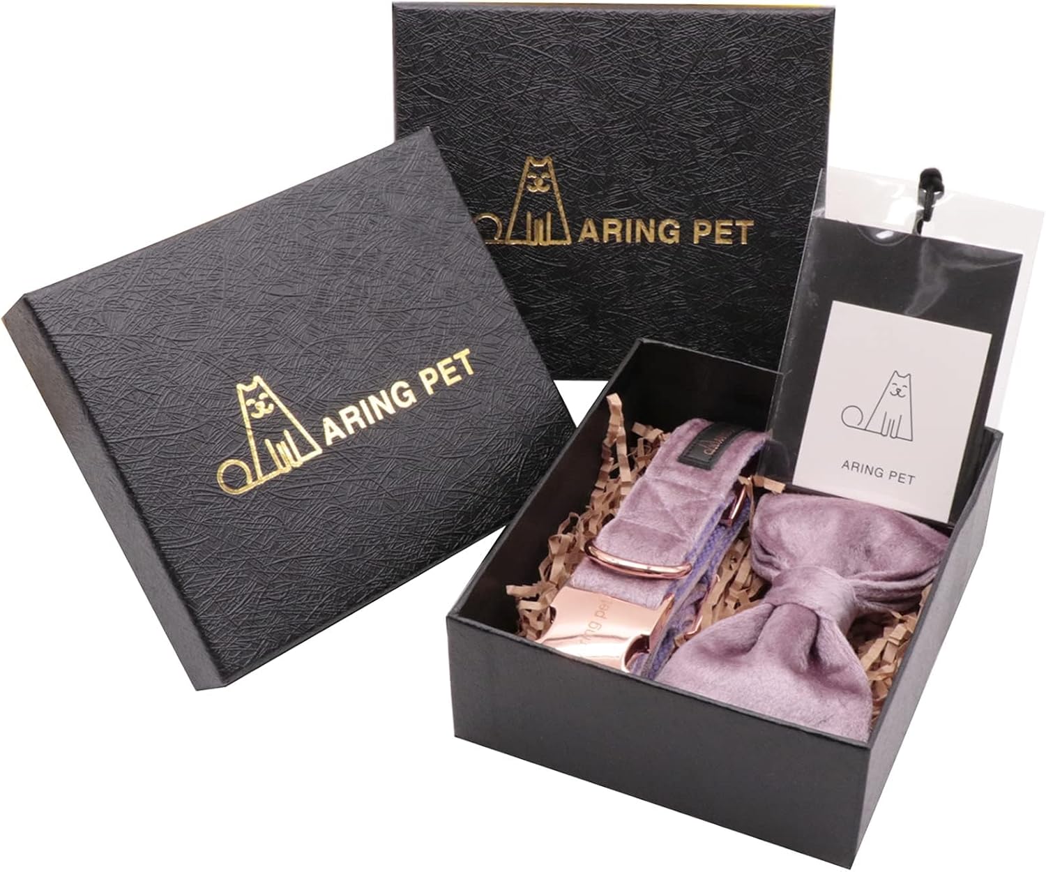 Thumbnail 2 de ARING PET Velvet Dog Collar with Bowtie – Soft, Adjustable Velvet Bow Collar for Small to Large Dogs (Collar L)