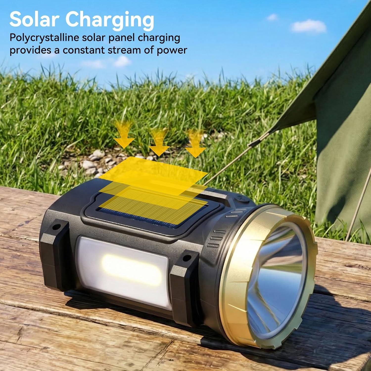 Detalle de 1200mAh Rechargeable LED Torch 20W High Power Beam 🔦