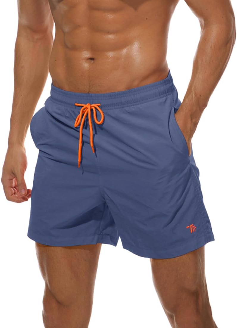 Detalle 2 de TBMPOY Men’s Swim Trunks with Mesh Liner, 7-Inch Inseam and 4-Way Stretch