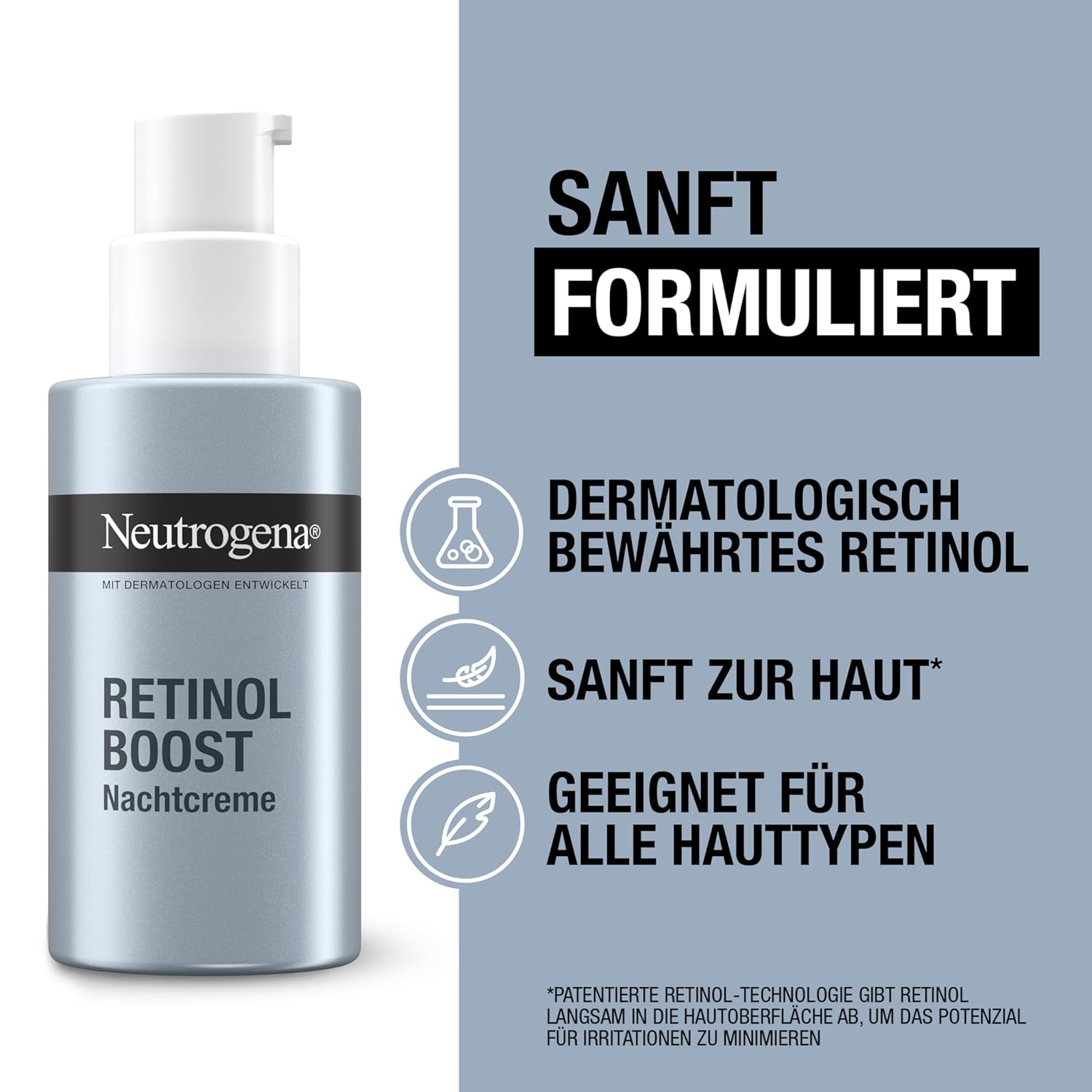 Detalle 2 de Neutrogena Retinol Boost Nachtcreme (50 ml) – Anti-Aging Feuchtigkeitspflege im Doppelpack