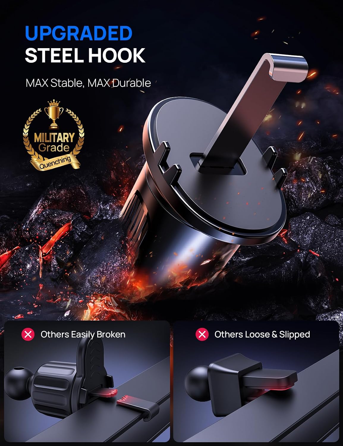 Detalle 2 de Guanda 2026 Car Phone Holder for Air Vent with 360° Rotation (4–7 inch phones)