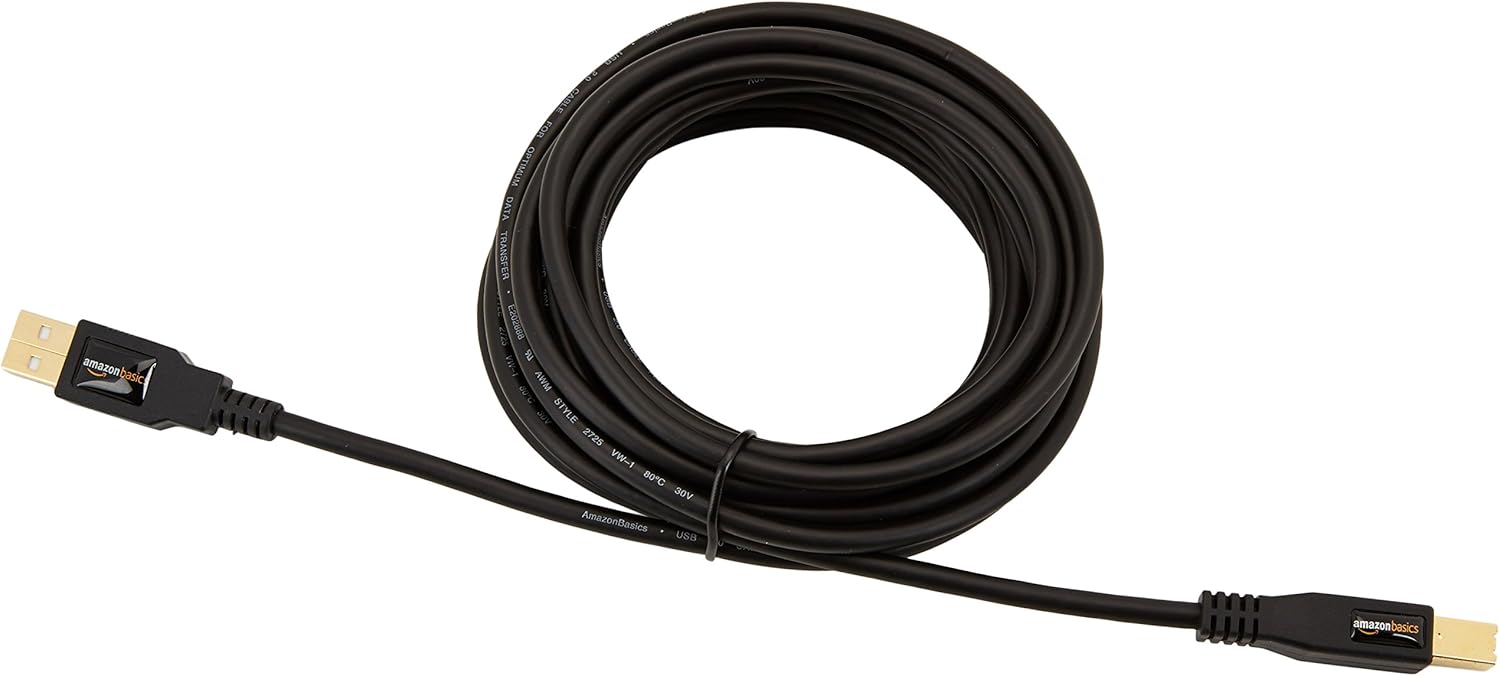 Thumbnail 3 de AmazonBasics PC045 USB 2.0 Druckerkabel USB-A auf USB-B, 4,8 m, schwarz