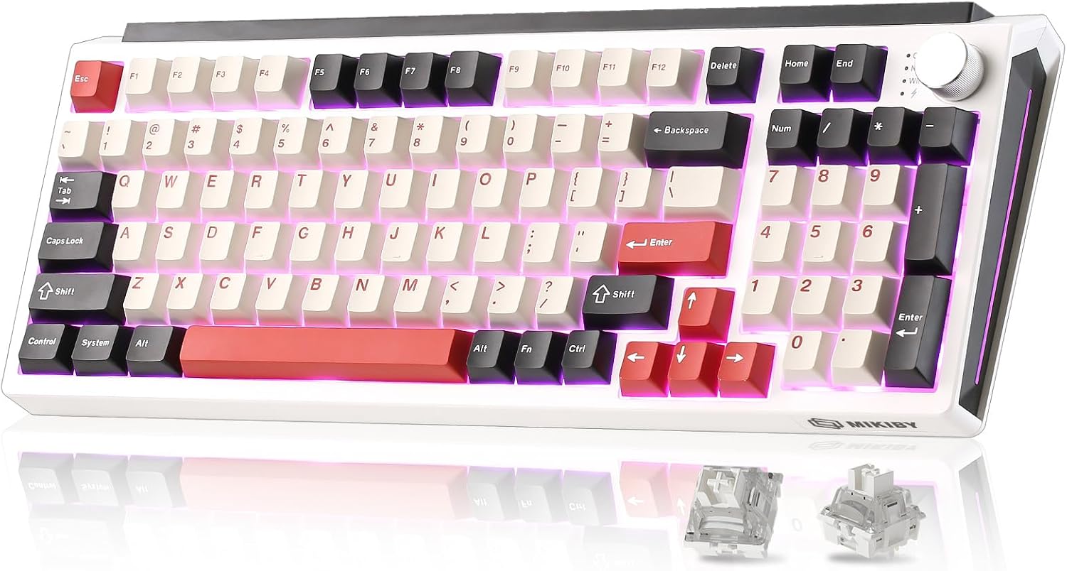 Detalle de MIKIBY K98 Wireless Mechanical Keyboard, 96% Layout, Tri-Mode, Hot-Swappable RGB