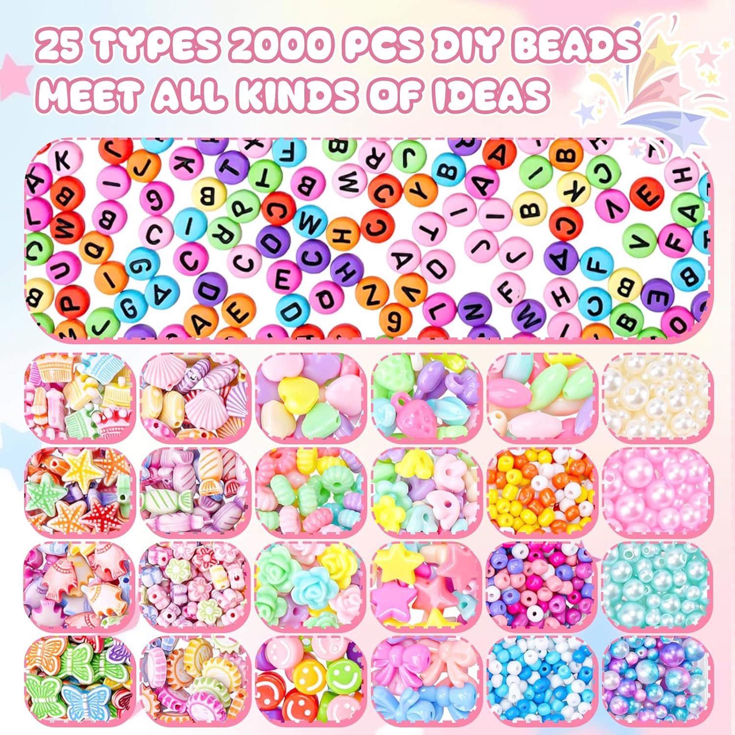 Detalle de snookids Perlas para Pulseras juego 25 piezas