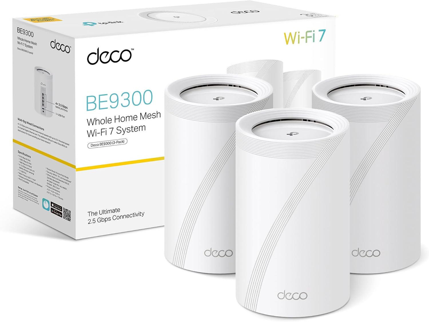 Detalle de TP-Link Deco BE9300 3‑pack WiFi 7 Mesh System