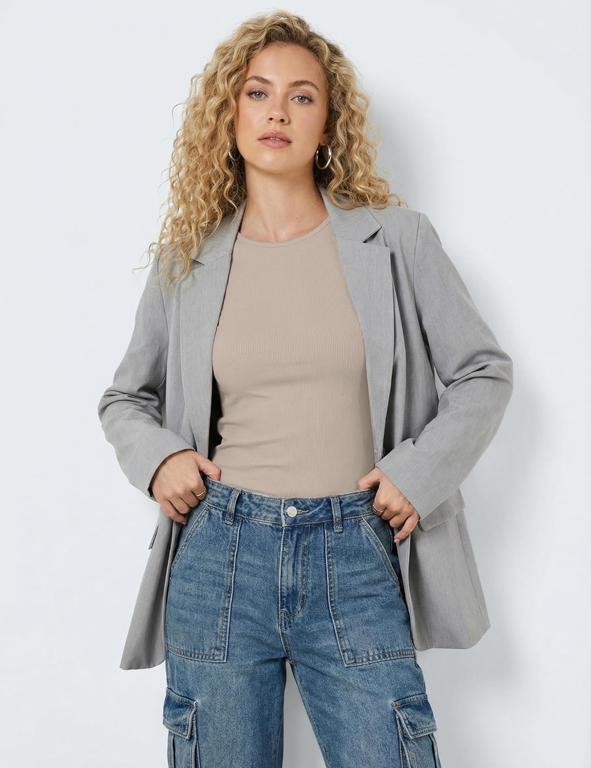 Thumbnail 1 de Aottori Damen T-Shirt Rundhals Sommer – elegantes Slim-Fit Basic Top aus geripptem Stoff