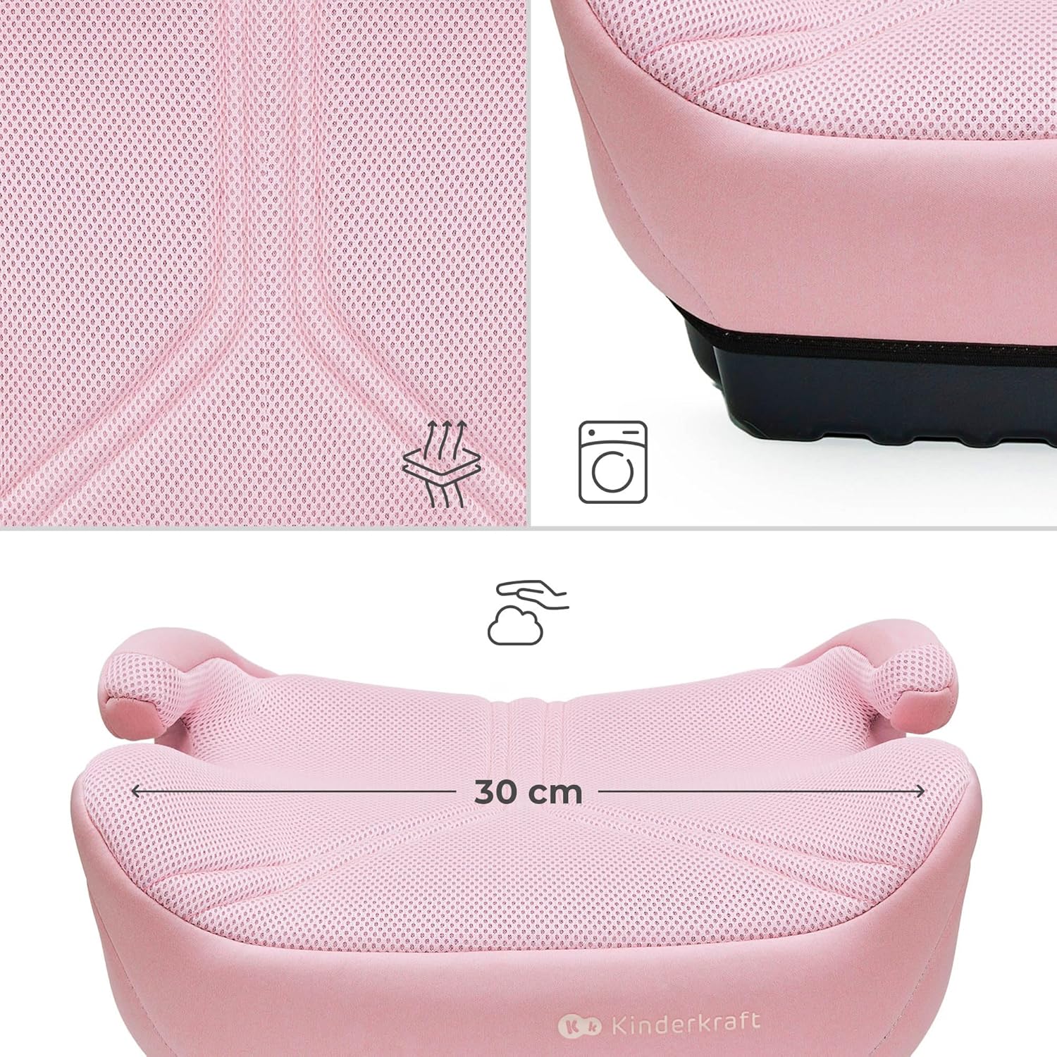 Thumbnail 2 de Kinderkraft i-BOOST 2 PRO – Sitz für Kinder 125–150 cm, Isofix, ultraleicht (2,36 kg) in Rosa