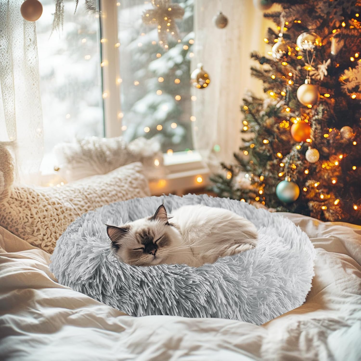 Thumbnail 6 de NAKIHOUSE round plush pet bed 50 cm