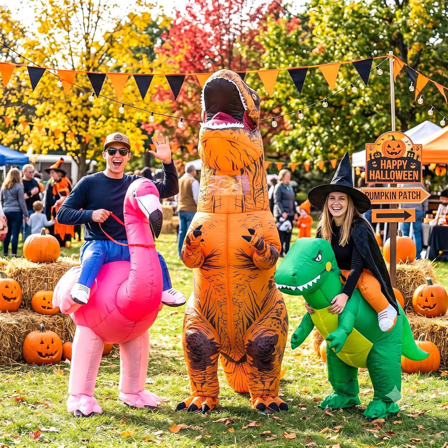Detalle de MASTAOUTDOOR Inflatable T-Rex Costume for Adults, Full-Body Halloween Suit