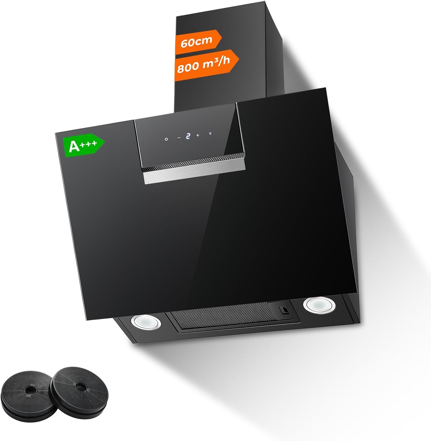 Detalle de SNDOAS Dunstabzugshaube YYWHG6 — 60 cm, 800 m³/h, A+++ Energieeffizienz