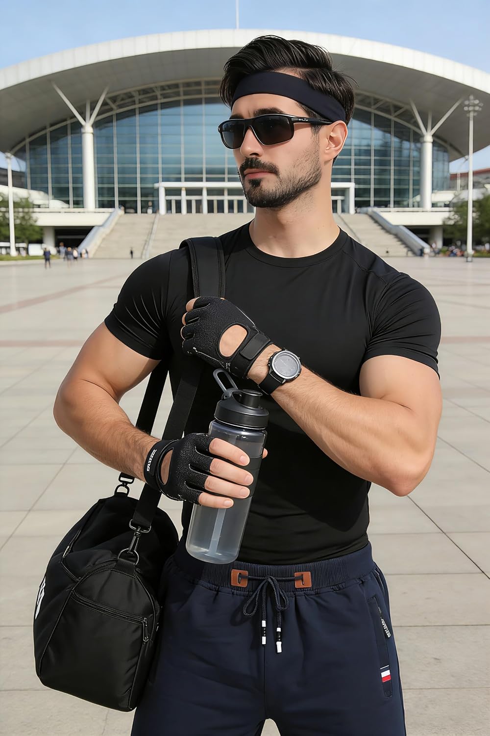 Thumbnail 1 de ZOXOZ Kurze Hosen Herren Shorts Sports – Baumwolle mit Reißverschluss, elastische Taille