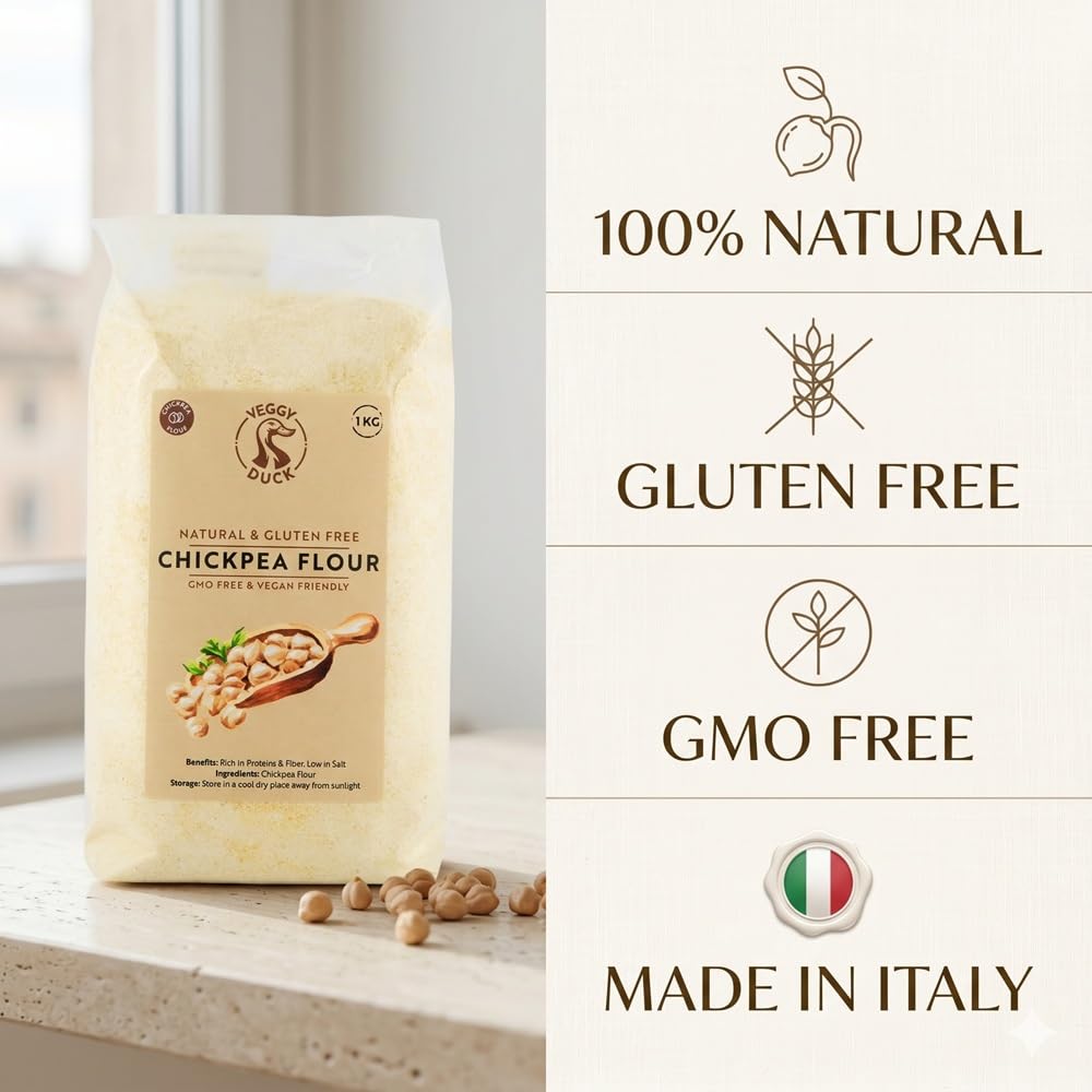 Thumbnail 4 de Veggy Duck Kichererbsenmehl (1 kg) – Glutenfrei, GVO-frei, vegan – Made in Italy
