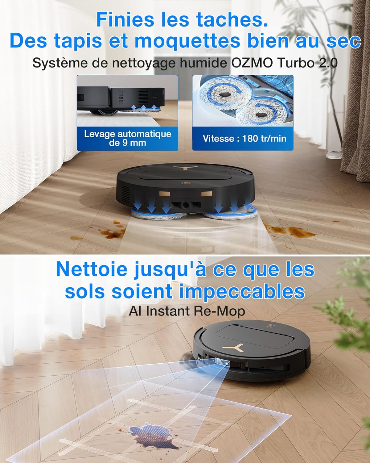 Thumbnail 5 de ECOVACS DEEBOT T50 Pro Omni Gen3 : aspirateur robot laveur avec station OMNI, AIVI 3D et aspiration 25 000 Pa