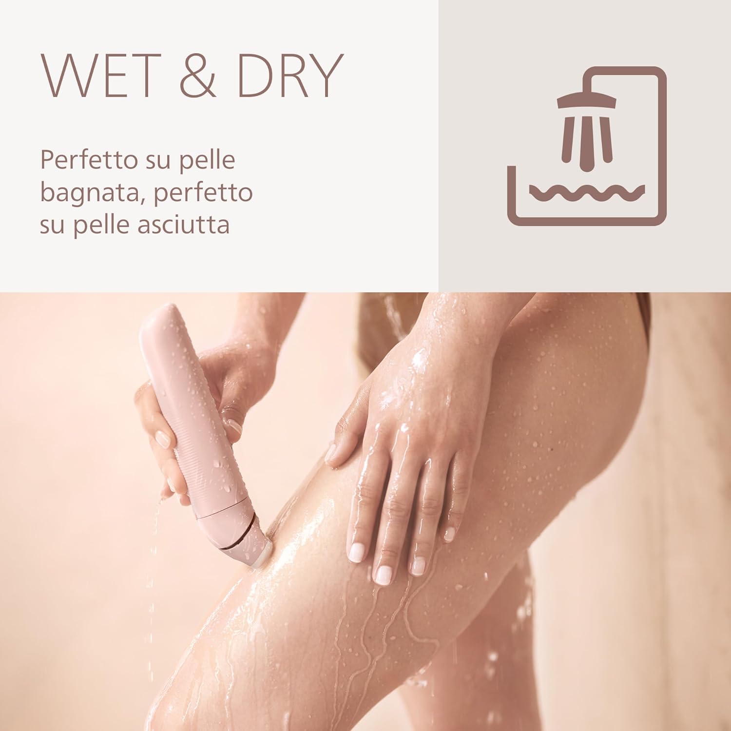 Thumbnail 4 de Philips Lady Shaver Serie 8000 BRL129/00: rasoio senza filo Wet & Dry con 3 lame e luce LED