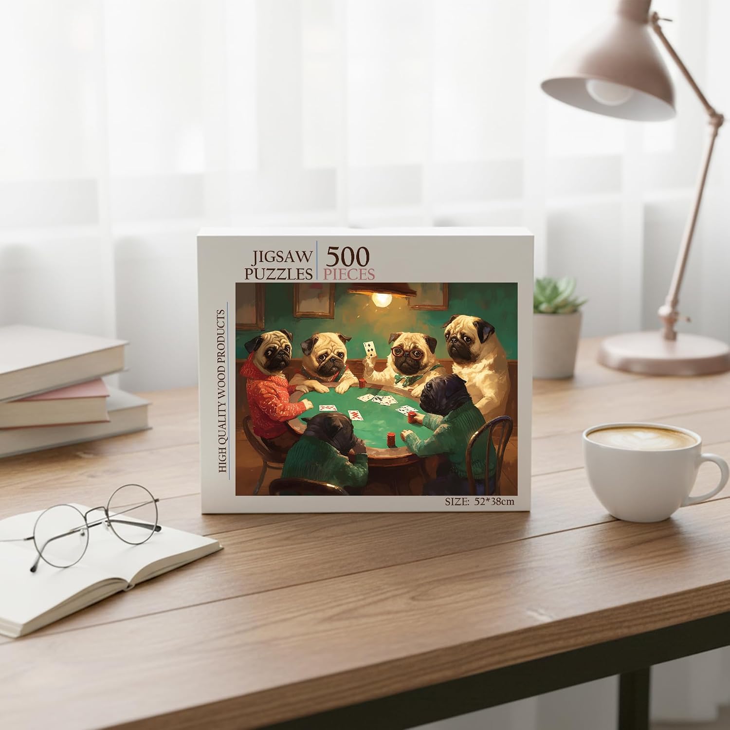 Thumbnail 2 de Gambling Pug jigsaw puzzle, 500 pieces
