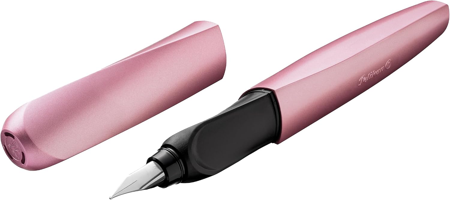 Detalle de Pelikan Twist Füllhalter Edelstahl-Feder M – Girly Rose, inkl. Tintenpatrone