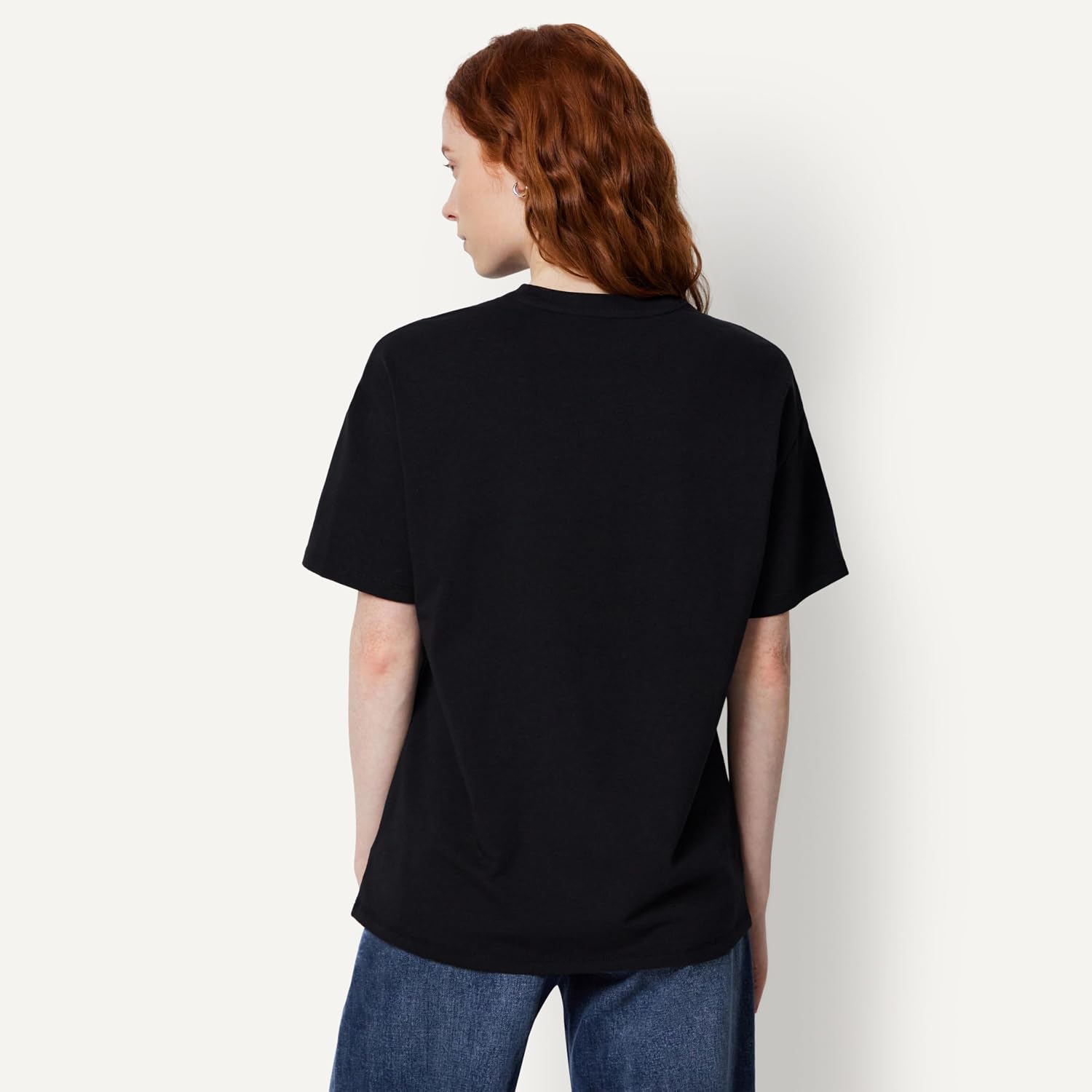 Detalle de Amazon Essentials Damen Oversized Shirt mit Rundhalsausschnitt – Kurzarm, Übergröße