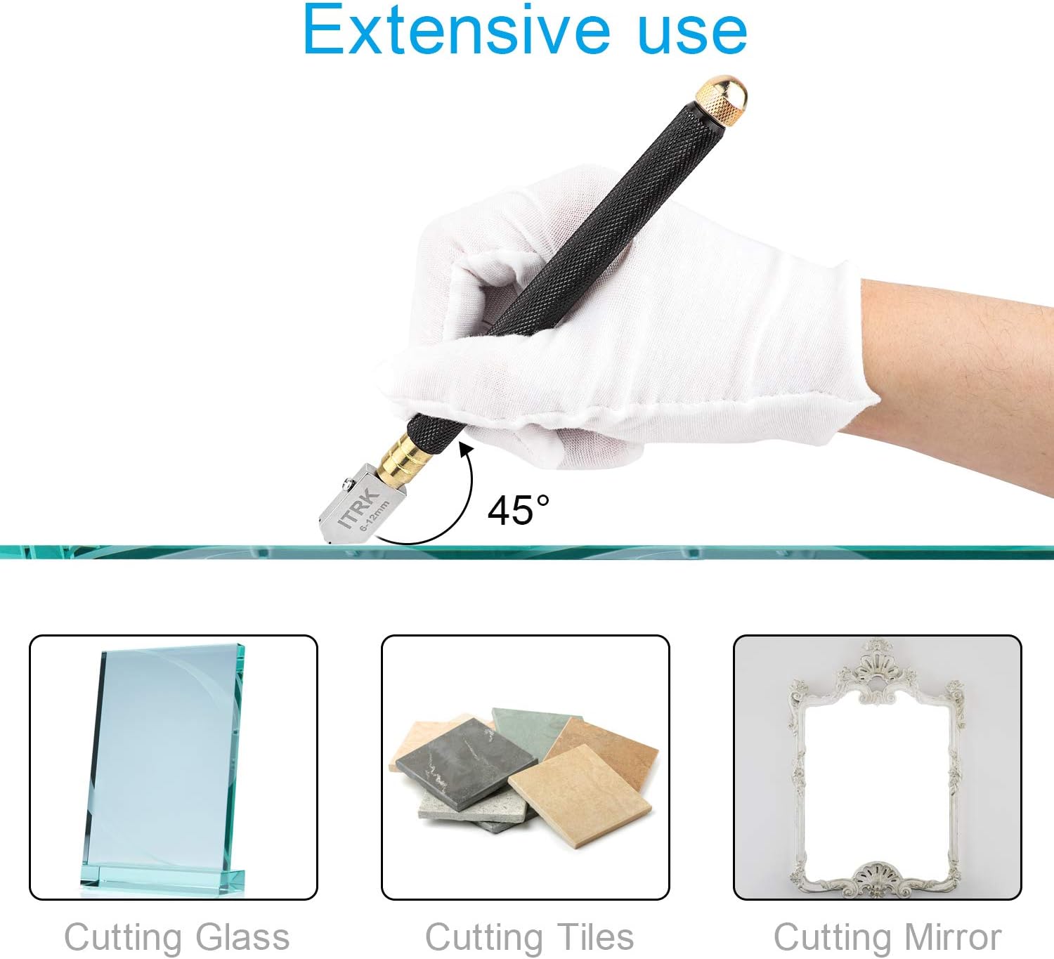 Thumbnail 5 de Glass DIY Cutting Tool Kit – Pencil Style Glass Cutter with Tungsten Carbide Wheel (2mm-20mm)