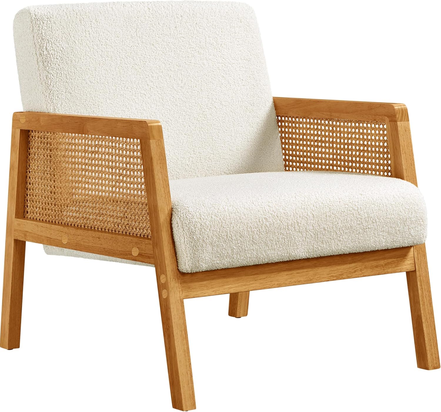 Detalle de Yaheetech Rattan Accent Chair with Rubberwood Frame